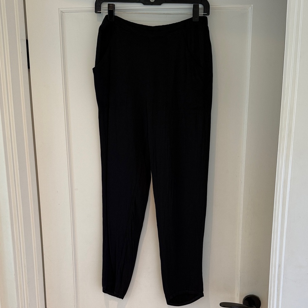 Nation LTD Black Satin Straight Leg Pants